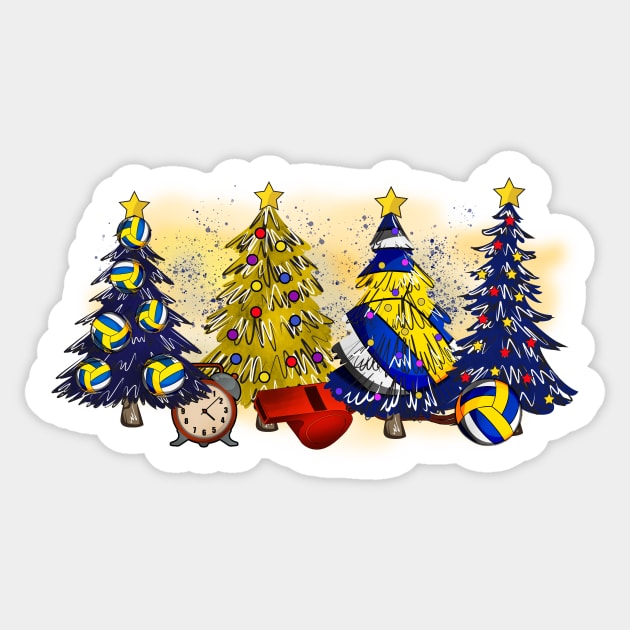 Volleyball Christmas Trees Xmas Gifts Sticker by The WYLD Tribe